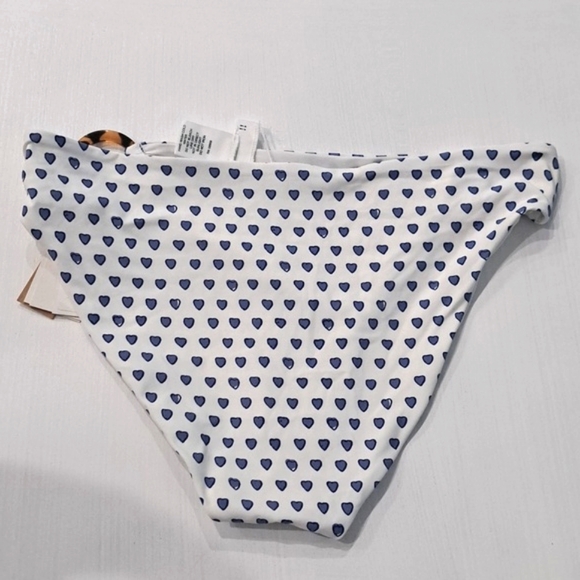 Roller Rabbit Blue Heart Print Ring Hipster Bikini Bottoms - Picture 2 of 4